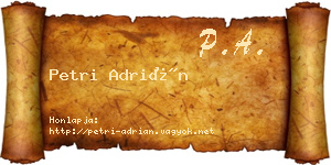 Petri Adrián névjegykártya