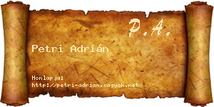 Petri Adrián névjegykártya